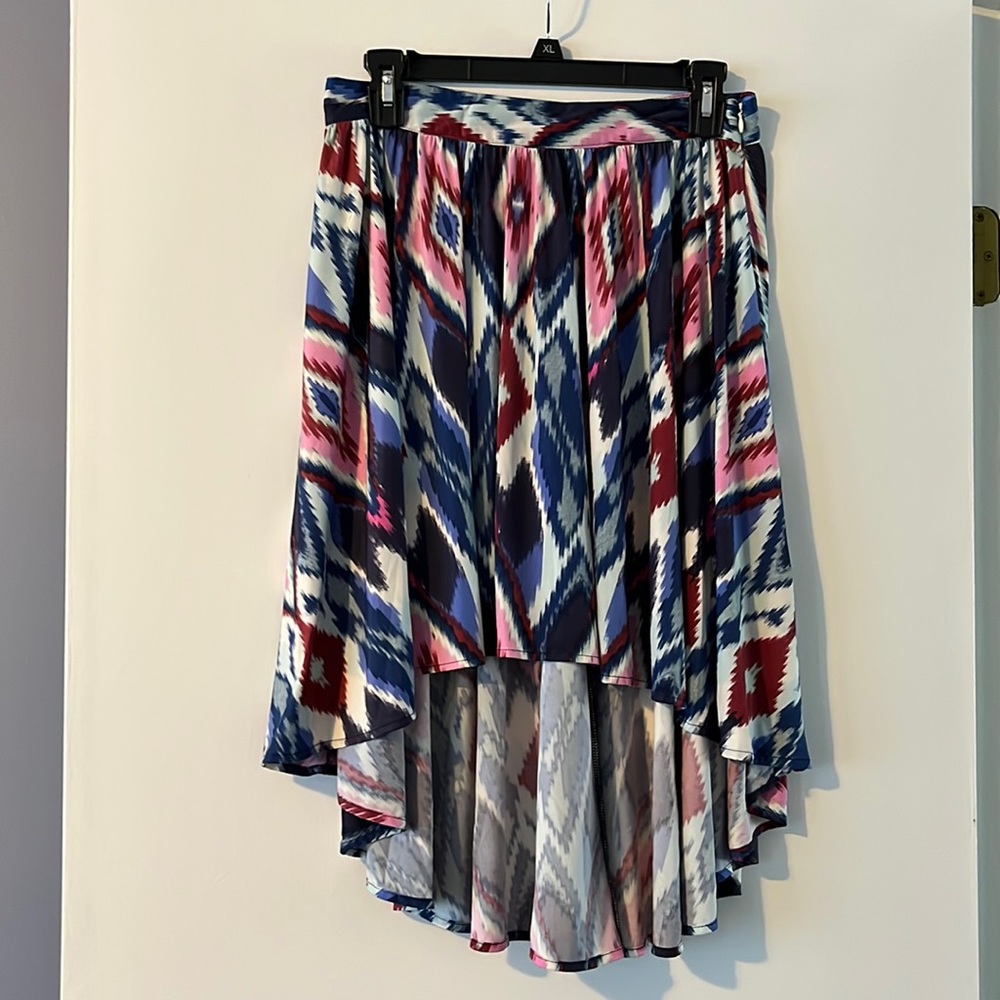 Forever 21 High Low Skirt - Medium - Multi-colored Geometric Design